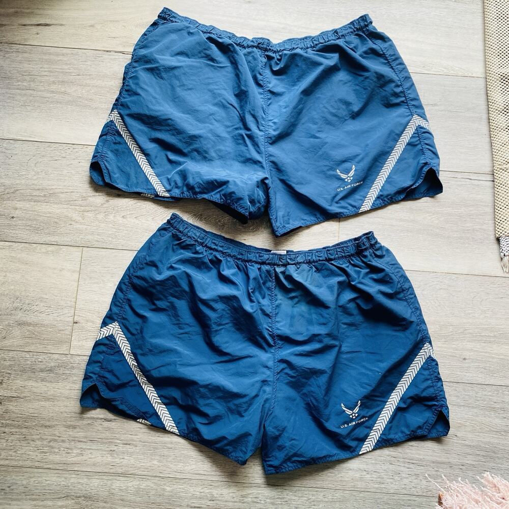 US Air Force Athletic Shorts LOT of 2 Adult 3XL PT Bootcamp Lined USAF FLAW